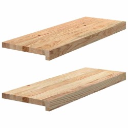 Marches d'escalier 2 pcs non traité bois de chêne massif 
