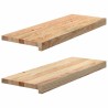 Marches d'escalier 2 pcs non traité bois de chêne massif 