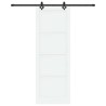 Porte coulissante avec quincaillerie blanche 83x232 cm en bois massif de pin 