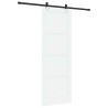 Porte coulissante avec quincaillerie blanche 83x232 cm en bois massif de pin 