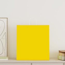 Sacs en papier 50 pcs avec poignées jaune 45x17x48 cm 