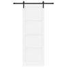 Porte Coulissante avec Jeu de Quincaillerie Blanche 83x232 cm Bois Massif Pin 