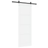 Porte Coulissante avec Jeu de Quincaillerie Blanche 83x232 cm Bois Massif Pin 