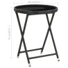 Table à thé Noir 60 cm Résine tressée et verre trempé 