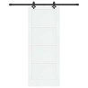 Porte coulissante avec kit Blanc 83x211 cm Bois massif Pin 