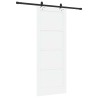 Porte coulissante avec kit Blanc 83x211 cm Bois massif Pin 
