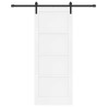 Porte Coulissante avec Kit de Matériel Blanche 83x211 cm Bois Massif de Pin 