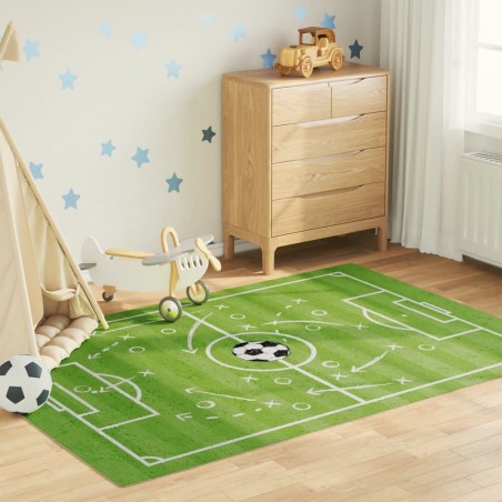Tapis enfant 160x230cm terrain de football antidérapant lavable 