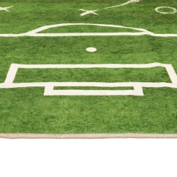 Tapis enfant 160x230cm terrain de football antidérapant lavable 