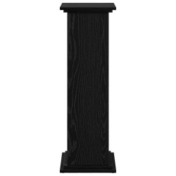 Support d'affichage avec rangement en chêne noir - 31x30x90 cm. Bois d'ingénierie. 