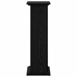 Support d'affichage avec rangement en chêne noir - 31x30x90 cm. Bois d'ingénierie. 
