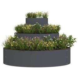 Pot de fleurs en métal Acier/anthracite Acier Grand Durable 