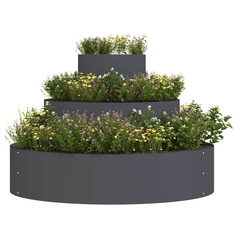 Pot de fleurs en métal Acier/anthracite Acier Grand Durable 