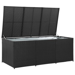 Boîte de rangement de jardin Résine tressée 180x90x70 cm Noir 