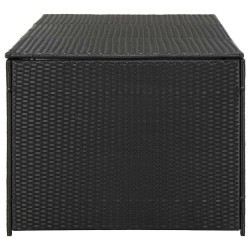 Boîte de rangement de jardin Résine tressée 180x90x70 cm Noir 