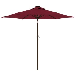 Parasol de jardin avec mât en acier bordeaux 225x225x212 cm 