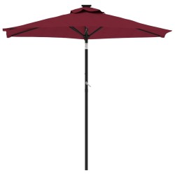 Parasol de jardin avec mât en acier bordeaux 225x225x212 cm 