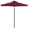 Parasol de jardin avec mât en acier bordeaux 225x225x212 cm 