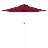 Parasol de jardin avec mât en acier bordeaux 225x225x212 cm 