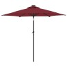 Parasol de jardin avec mât en acier bordeaux 225x225x212 cm 