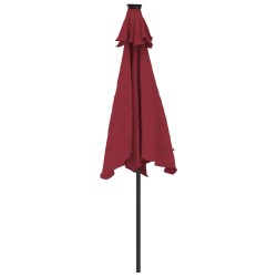 Parasol de jardin avec mât en acier bordeaux 225x225x212 cm 
