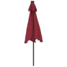 Parasol de jardin avec mât en acier bordeaux 225x225x212 cm 