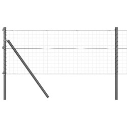 Poteaux de clôture 52 pcs gris Ø32 mm 100 cm en acier galvanisé 