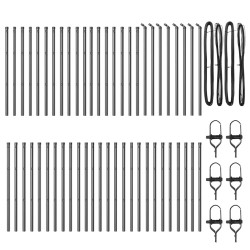 Poteaux de clôture 52 pcs gris Ø32 mm 100 cm en acier galvanisé 