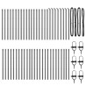 Poteaux de clôture 52 pcs gris Ø32 mm 100 cm en acier galvanisé 