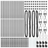 Poteaux de clôture 52 pcs gris Ø32 mm 100 cm en acier galvanisé 