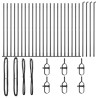 Pieux de clôture avec bases, 26 pcs, Ø32mm, 88,5cm en acier galvanisé 