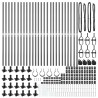 Pieux de clôture avec bases, 26 pcs, Ø32mm, 88,5cm en acier galvanisé 