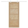 Porte coulissante avec ensemble de quincaillerie 83x202 cm en bois massif de pin 