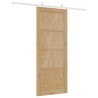 Porte coulissante avec ensemble de quincaillerie 83x202 cm en bois massif de pin 