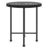 Table de salle à manger Noir Ø50 cm Verre trempé et acier 