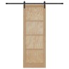 Porte coulissante avec kit de quincaillerie 83x232 cm en pin massif 