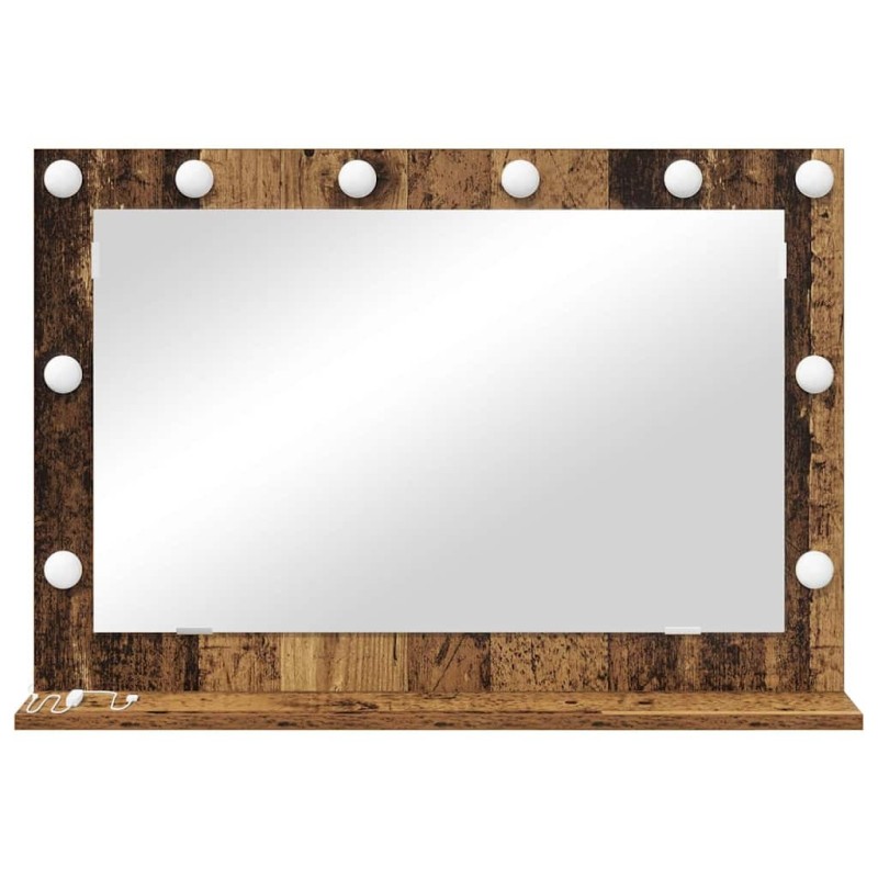 Miroir de vanité Bois ancien Bois récupéré solide et verre 
