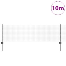 Clôture en fil soudé avec 5 poteaux en U Gris 0.6x10 m Acier 