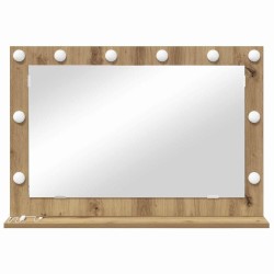 Miroir de vanité Chêne artisanal, blanc Bois, métal, verre Moyen 