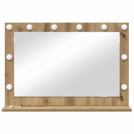 Miroir de vanité Chêne artisanal, blanc Bois, métal, verre Moyen 