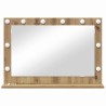 Miroir de vanité Chêne artisanal, blanc Bois, métal, verre Moyen 