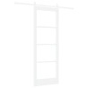 Ensemble de porte coulissante avec matériel blanc 78x211 cm en bois massif en pin 