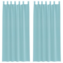 Rideaux en voile avec passe-tringles 2 pcs turquoise 