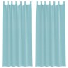 Rideaux en voile avec passe-tringles 2 pcs turquoise 
