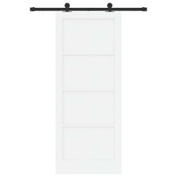 Porte coulissante avec kit 'ORKDAL'Blanc en bois massif de pin 