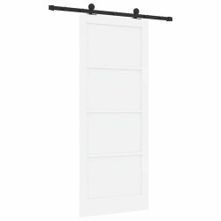 Porte coulissante avec kit 'ORKDAL'Blanc en bois massif de pin 