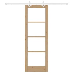 Porte coulissante avec matériel 73.5x211 cm Bois massif en pin 