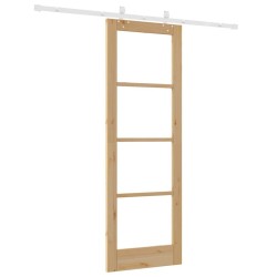 Porte coulissante avec matériel 73.5x211 cm Bois massif en pin 