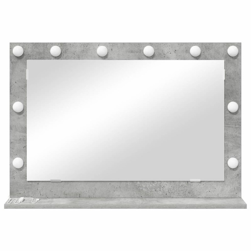 Miroir de beauté Gris béton Verre 80 x 55 x 18 cm Miroir 