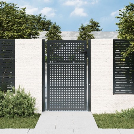 Portail de jardin anthracite 105 x 200 cm acier 